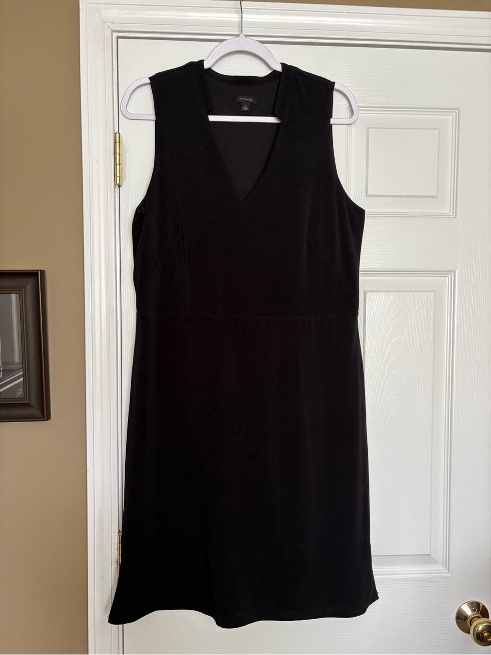 Ann Taylor Classic Black V-Neck Sleeveless Dress